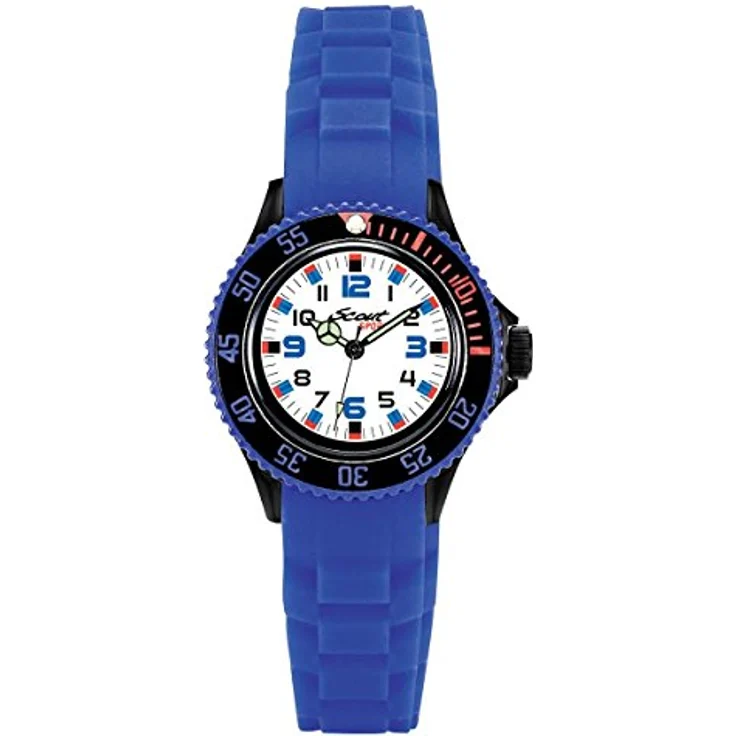 Scout Quarzuhr The Scout 280303019, Kinderuhr mit Silikonarmband, wasserdicht bis 5 Bar, blau-weiß – Bild 1