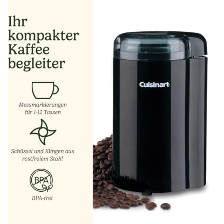 Cuisinart DBM-8MCP Kaffeemühle, kompakte Kaffeemühle mit Edelstahlbehälter, 1-12 Tassen, verschiedene Mahlgrade für French Press, Tropfkaffee und Espresso, leicht zu reinigen – Bild 2