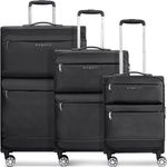 Bugatti Go Light Soft 4 Rollen Kofferset 3-teilig, Schwarz, (36 l, XL)
