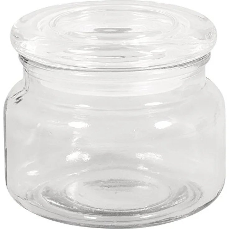 Rayher Vorratsglas mit Glasdeckel, 320ml, 10cm Ø, 8cm, weiß, robust und langlebig