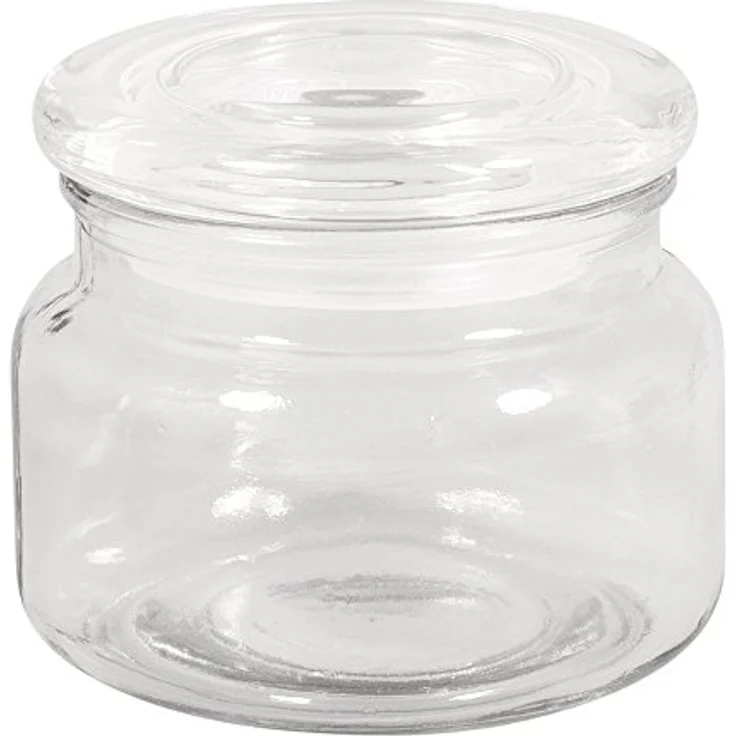 Rayher Vorratsglas mit Glasdeckel, 320ml, 10cm Ø, 8cm, weiß, robust und langlebig – Bild 1