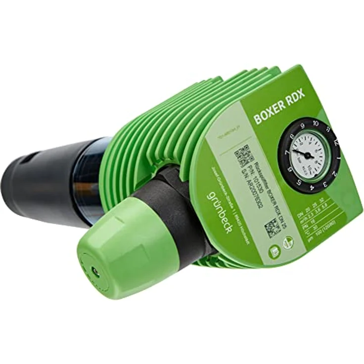 Grünbeck Rückspülfilter Boxer RDX 1" mit Druckminderer und Edelstahlfilter, transparent-blaue Filterglocke, 101530 – Bild 4