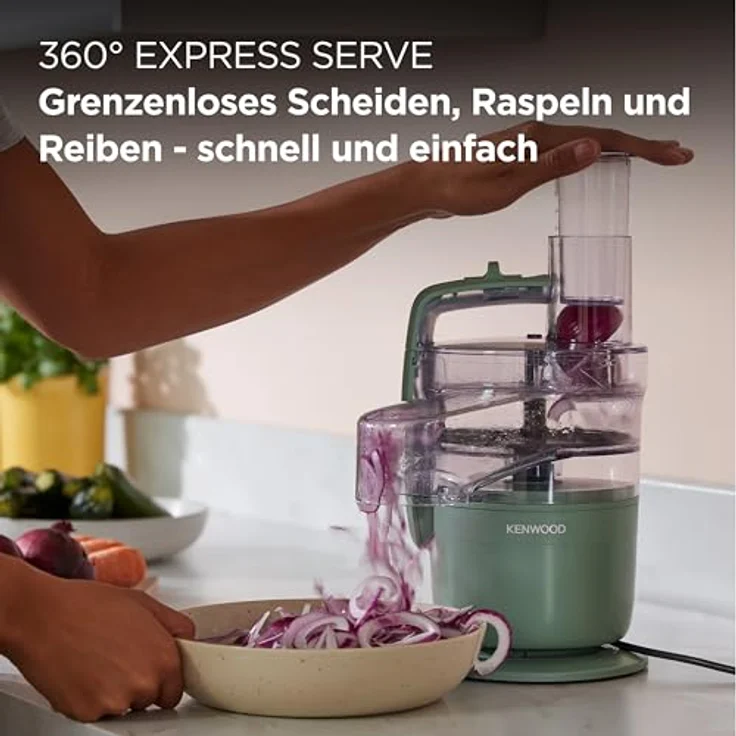 KENWOOD FDP23.140RD Multipro Go, Kompakt-Küchenmaschine mit 900W, 1,3 l Behälter, Rot, zum Schneiden, Reiben, Pürieren & Teig Kneten – Bild 2