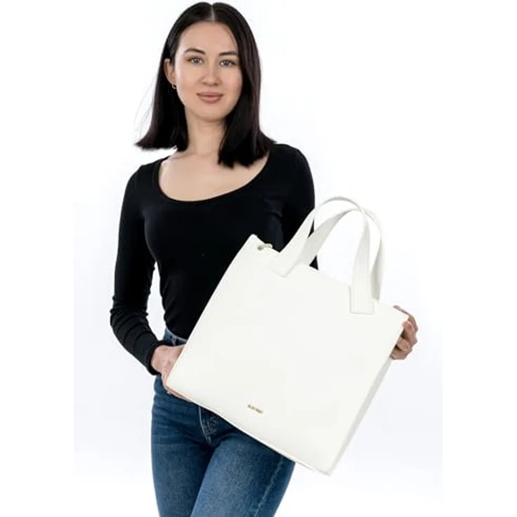 SURI FREY Shopper SFY Gwenny, eleganter Damenshopper in Echtleder-Optik, mit Reißverschluss und verstellbarem Umhängeriemen, schwarz – Bild 3