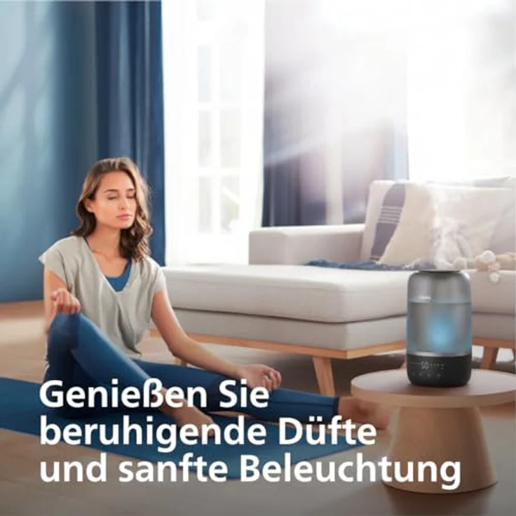 Philips Luftbefeuchter HU1510 1000 Series, ultraschall, mit Aroma-Diffusor, Stimmungslicht, App verbunden – Bild 6