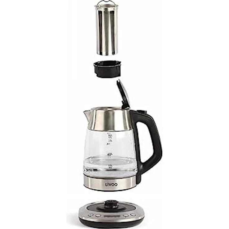 Livoo DOD165 Teekanne & Wasserkocher aus Glas | Fassungsvermögen 1,7 l | Thermostat von 40 ° bis 100 °C, Warmhalt, automatische Abschaltung | 2200 W – Bild 8