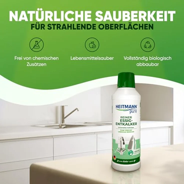 HEITMANN Heitmann pure Reiner Essig-Entkalker 500ml, Universalentkalker für Küche und Bad, umweltfreundlich – Bild 4