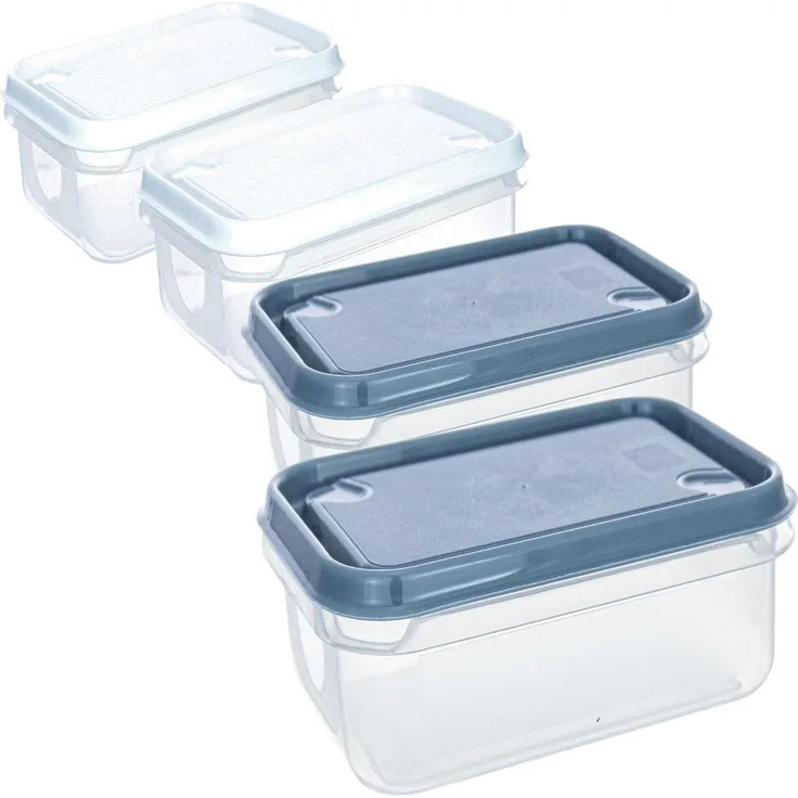 Centi Vorratsdosen BERLIN 4er Set, rechteckig, 250 ml, stapelbar, 9,5 × 11 × 8,5 cm