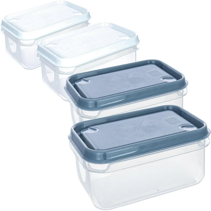 Centi Vorratsdosen BERLIN 4er Set, rechteckig, 250 ml, stapelbar, 9,5 × 11 × 8,5 cm