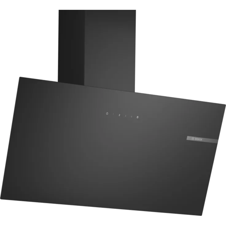 Bosch DWK85DK6K Serie 2 Schrägauszugshaube, 80 cm, schwarz, mit 550 m³/h Abluftleistung und LED-Beleuchtung