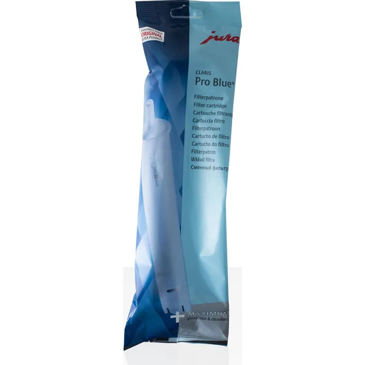 Jura CLARIS Pro Blue + Wasserfilter 4 St., Filterpatrone für JURA Professional Giga und XJ-Linie, Plus an Hygiene und Produktesicherheit