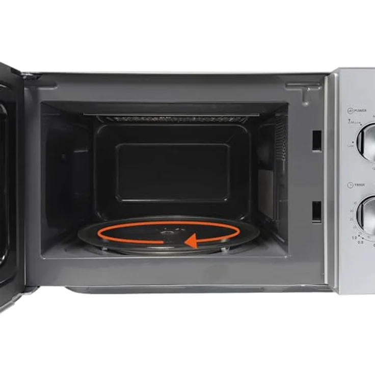 Silva MW-G 25.5 Mikrowelle mit 700W Leistung, 20L Garraum, Grill und Auftaufunktion, Silber/Schwarz – Bild 4