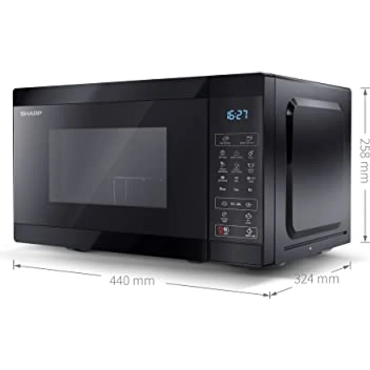 Sharp YC-MG02E-B Mikrowelle mit Grill, Standgerät, 20 Liter Garraum, 800 Watt, schwarz – Bild 2