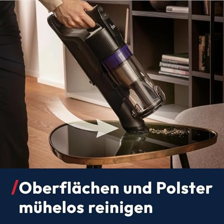 Hoover HF1 Plus, Akku Staubsauger mit Anti-Haarverwicklung, 45min Laufzeit, HEPA-Filter, Parkfunktion, LED-Licht, kabellos für Teppich/Hartböden/Auto – Bild 5