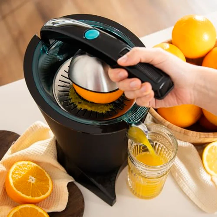 Cecotec Elektrische Arm-Zitruspresse EssentialVita Hyden 600, 600 W, Edelstahlfilter, 2 abnehmbare Kegel, Druckhebel, Tropfstop-System, spülmaschinenfest – Bild 4