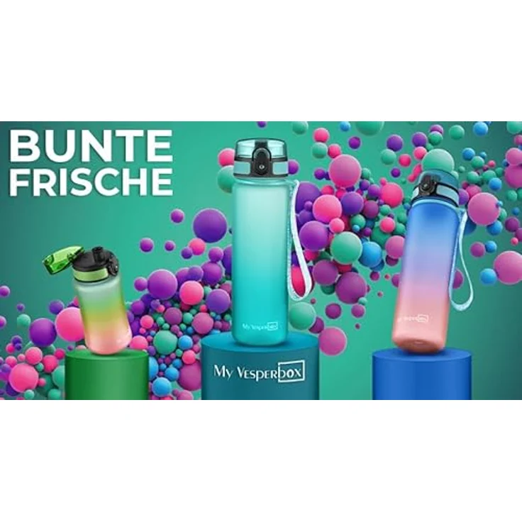 My Vesperbox Trinkflasche Minny, 500ml, auslaufsicher, kohlensäuregeeignet, mit Strohhalm und Fruchtsieb, perfekt für Kinder – Bild 8