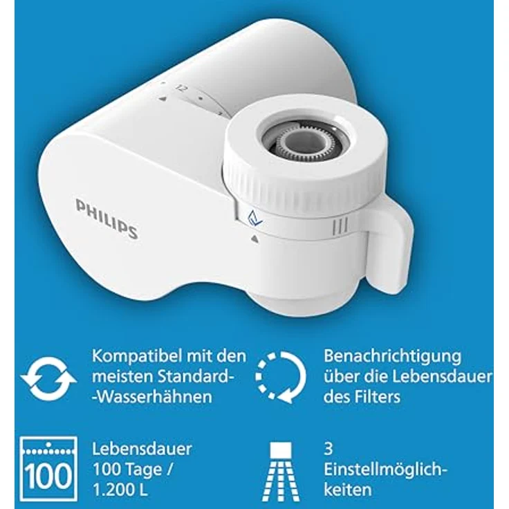 Philips Wasserhahnfilter, Wasserfilter, Weiss – Bild 2
