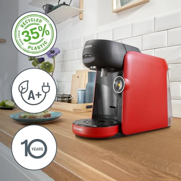 TASSIMO TAS163E Kapselmaschine, One-Touch Bedienung, über 70 Getränke, nachhaltig, weiß/schwarz - Preisvergleich – Bild 3