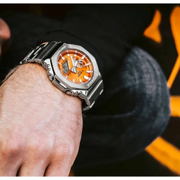 Casio G-Shock GM-2110D-4AER Classic Herrenuhr mit 24 Stunden Anzeige, Stoßfestigkeit und Stoppuhr, rot – Bild 8