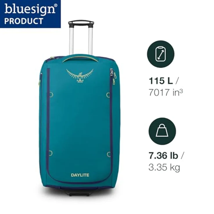 Osprey Daylite 115, 2 Rollen Reisetasche mit 115 l Volumen, Schwarz, 82 cm, wetterfest und arretierbarer Griff – Bild 2