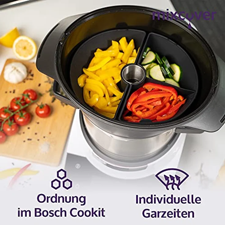 Mixcover Küchenmaschinen-Adapter mixcover Garraumteiler (HALB) für Bosch Cookit Dampfgarraum – Bild 3