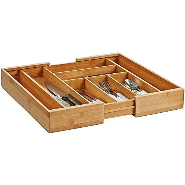 Zeller 25277 Besteckkasten, ausziehbar, Bambus, ca. 35-58x43x6,5 cm - Preisvergleich