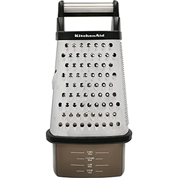 KitchenAid Vierkantreibe, 4-seitige Käsereibe aus Edelstahl mit Hobel, Reibe und Zesteur – Bild 3