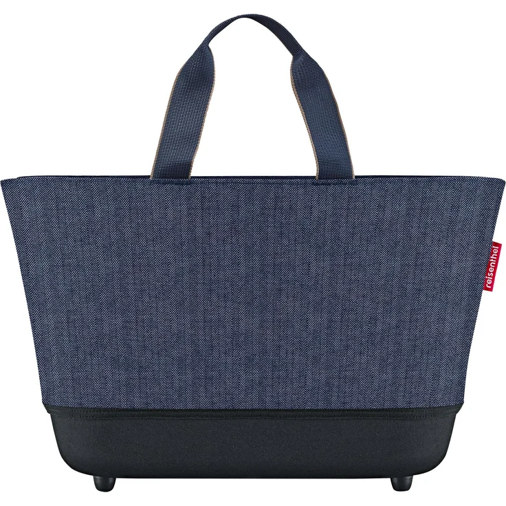 reisenthel, Einkaufshilfe, Tasche Shoppingbasket Herringbone Dark Blue, Blau, Schwarz – Bild 1