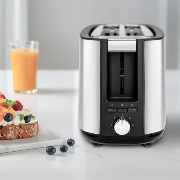 Ufesa Toaster UFESA 71306156, Edelstahl Toaster mit 1400 W, 2 Scheiben, Aufwärmfunktion, Entfrostfunktion, herausnehmbare Krümelschublade – Bild 6