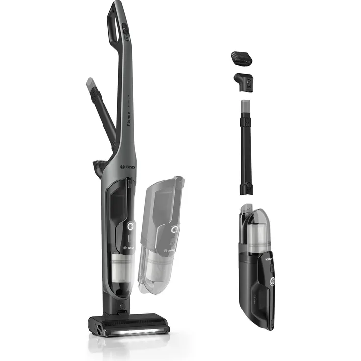 Bosch Serie 4 BHH4GN28 Handstaubsauger mit 60 min Akku-Laufzeit, 25,2 V, Grau, 0,4 l