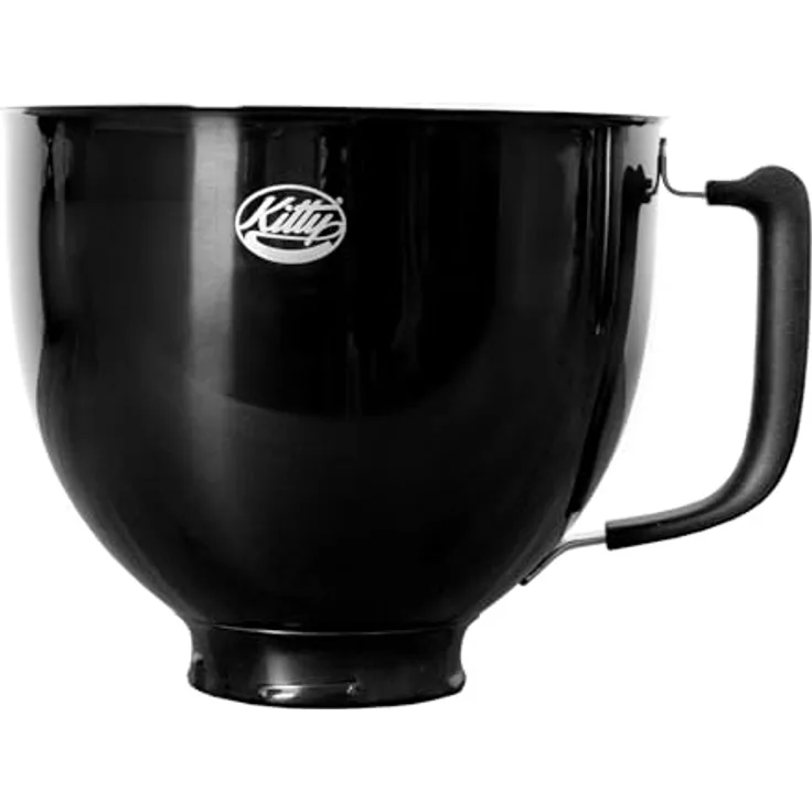 Kitty Professional Rührschüssel Super Bowl kompatibel mit KitchenAid 4,3 und 4,8 Liter (Titan Black) - Ergonomisches "Opti-Grip-Design", Eingelaserte Mess-Skalen, 360° tropfsicherer Schüttrand