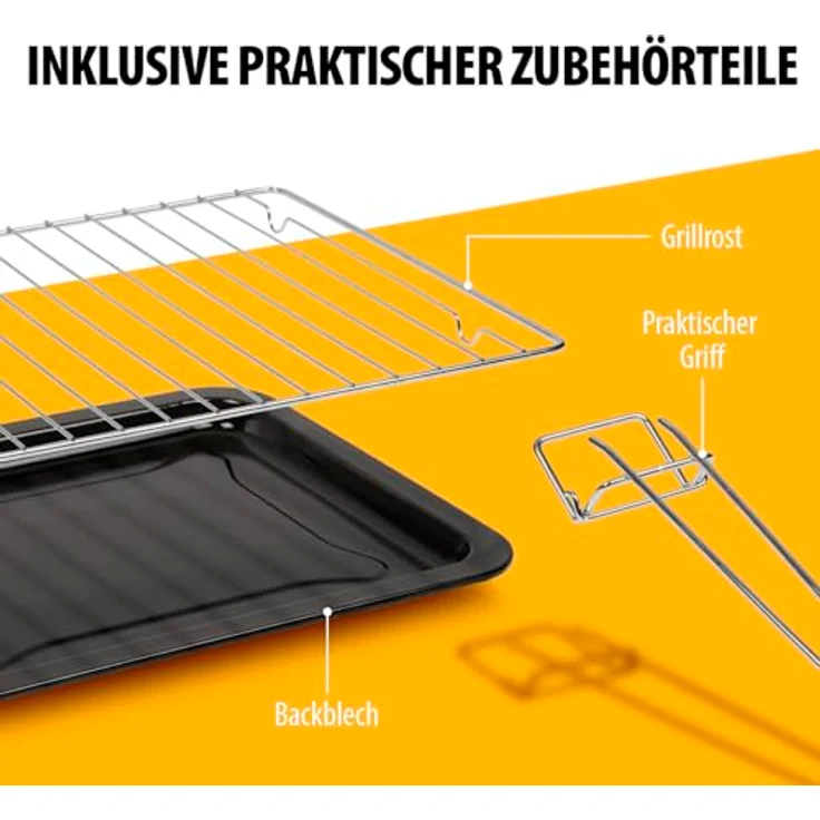 Tristar OV-3627, Minibackofen 27 l, 1500 W, schwarz, mit Konvektionsfunktion und Zubehör – Bild 7