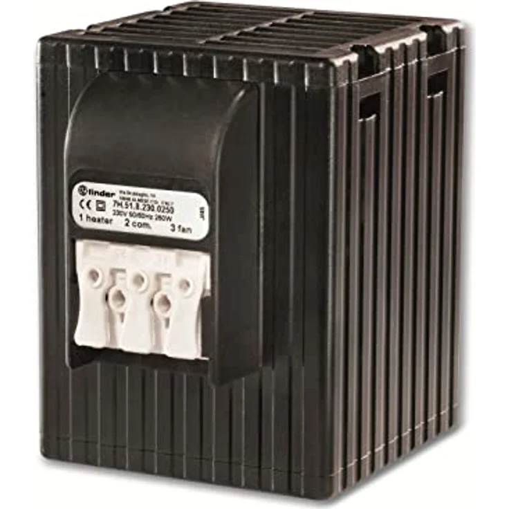 Finder 7H.51.8.230.0250 Heizgebläse, 250 W PTC-Heizwiderstand, IP20, für Schaltschrankmontage, berührungssicher, -40 bis +50 °C – Bild 2