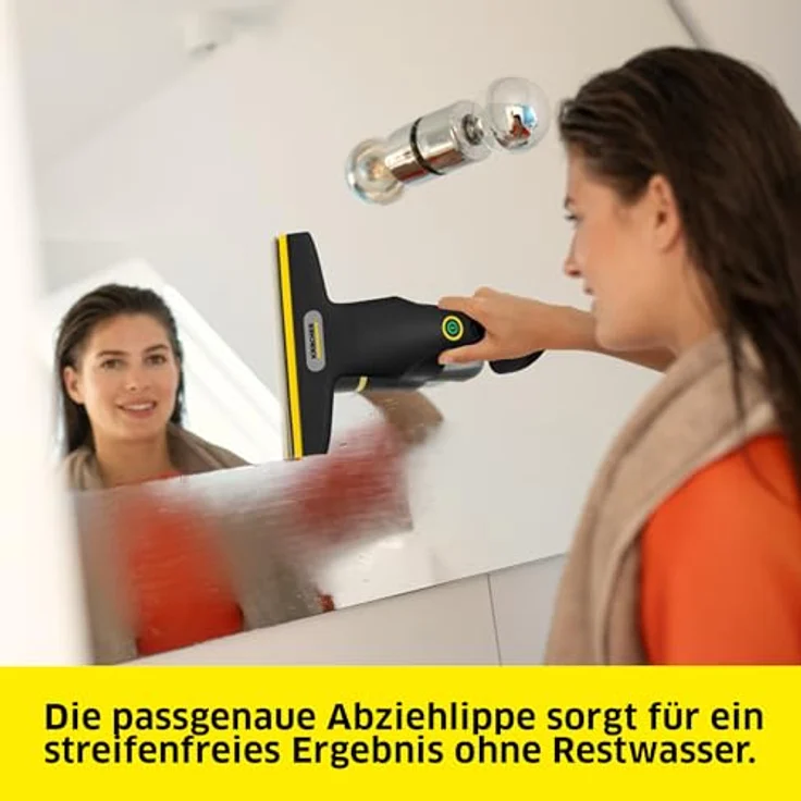 Kärcher WV 1 Compact Care Extra+ Fenstersauger, streifenfreie Reinigung, ergonomisches Design, schwarz – Bild 4