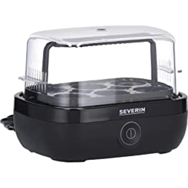Severin EK 3165 Eierkocher, 420W, für 6 Eier, transparenter Deckel, Kunststoff, schwarz – Bild 3