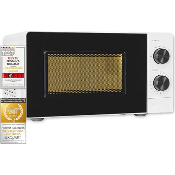 Exquisit Mikrowelle MW850-070 weiss | 700 W | Garraum 20 l | Timer | 24,5cm Ø Drehteller – Bild 1
