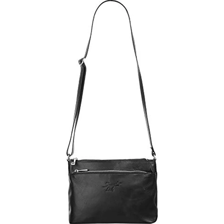 Samantha Look Umhängetasche, echt Leder, Made in Italy, 23 cm x 17 cm x 8 cm, stufenlos verstellbarer Schultergurt, mehrere Fächer mit Reißverschluss – Bild 6