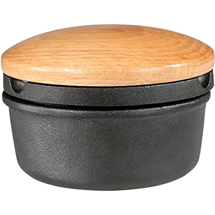 Zassenhaus Gewürzreibe XL | Ø 11 cm, Höhe: 7 cm | aus Gusseisen mit Vorratsfach | dicht schließender Buchenholzdeckel | extra breite Reibefläche | Reibe für frische Kräuter und Gewürze, 076141 – Bild 1