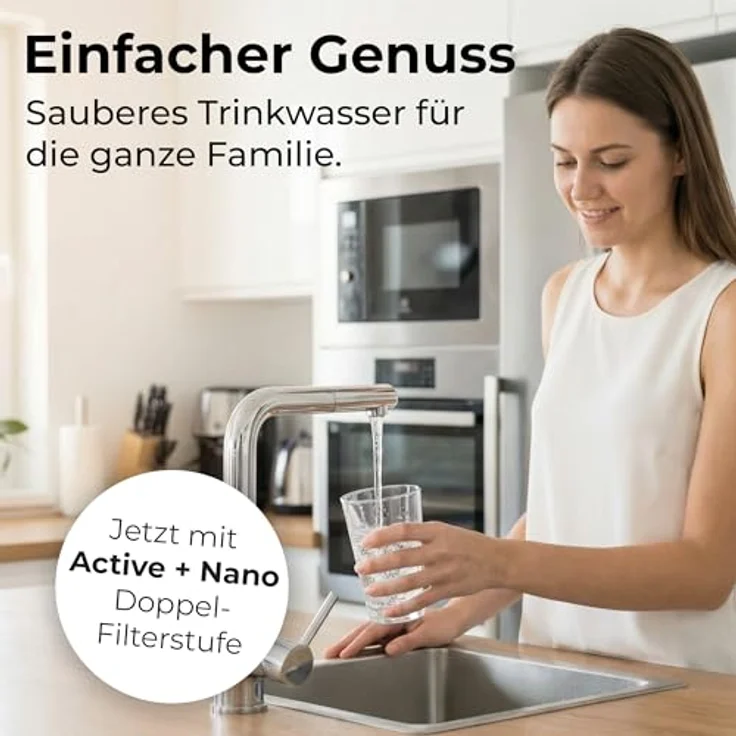 Blaufaktor Alb Filter FUSION Active+Nano Untertisch-Set, Doppelstufen-Trinkwasserfilter mit Schnellkupplung und Edelstahlgehäuse – Bild 6