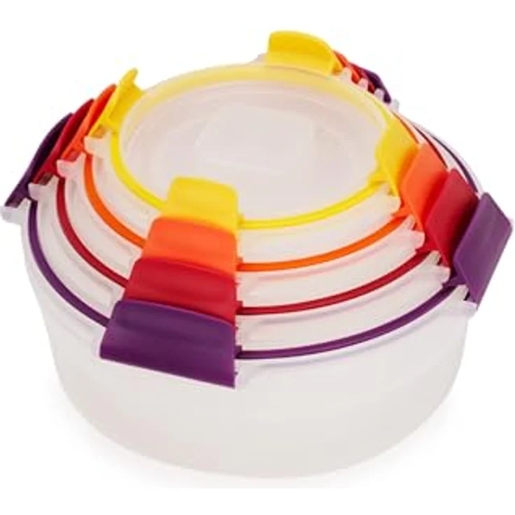 Joseph Joseph Nest Lock, 4-teiliges Frischhaltedosen-Set rund, luftdicht und stapelbar, mehrfarbig, BPA-frei – Bild 2