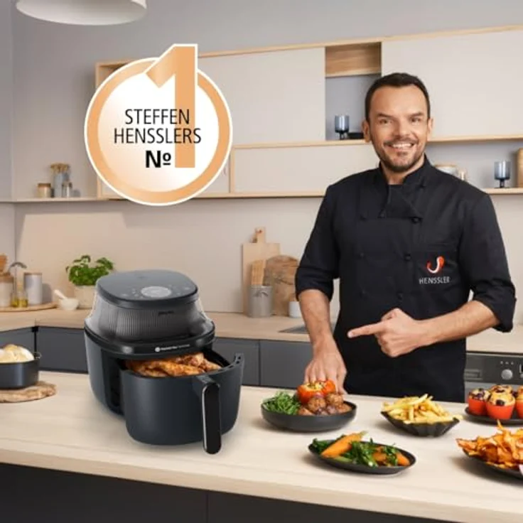 Philips Airfryer 3000 Series NA340/00, Heißluftfritteuse mit 7.2L, Sichtfenster, 16 Garmethoden, RapidAir Plus Technologie, Fat Removal, mühelose Reinigung und HomeID Rezepte-App – Bild 3