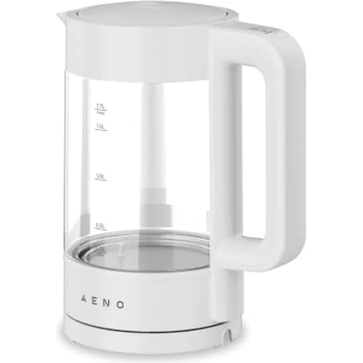 Aeno EK5 Elektrischer Wasserkocher, 1,7 Liter, Glas, Temperaturregelung 40-100°C, Strix-Technologie, LED-Beleuchtung – Bild 2