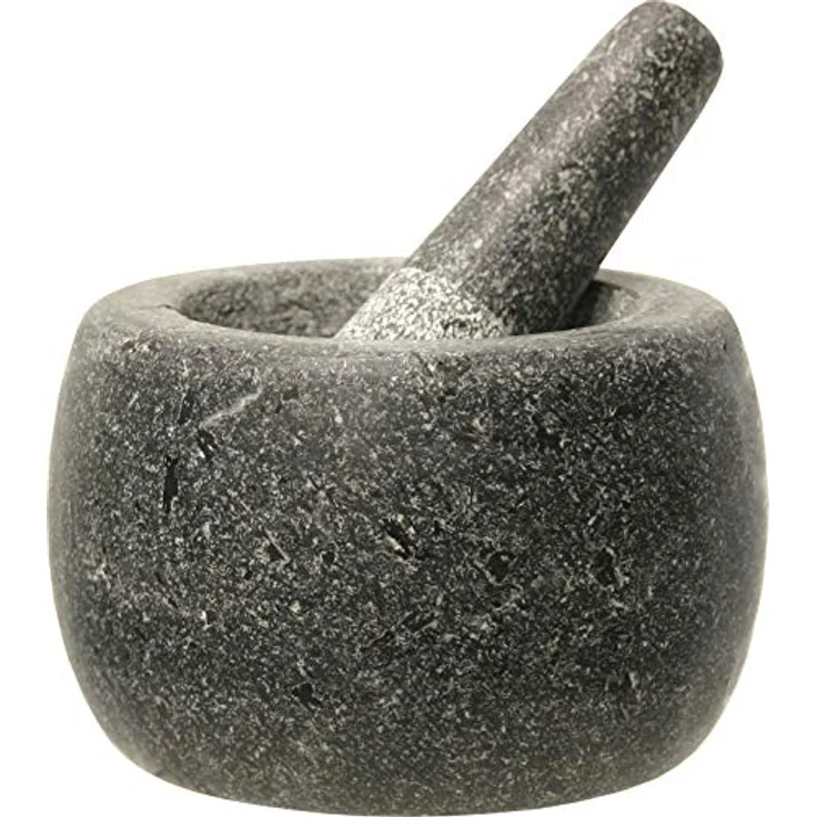 JADE TEMPLE Steinmörser mit Stößel im Set, effektives und einfaches mörsern, aus massivem Granit mit 14 cm Durchmesser und 10 cm Höhe – Bild 2