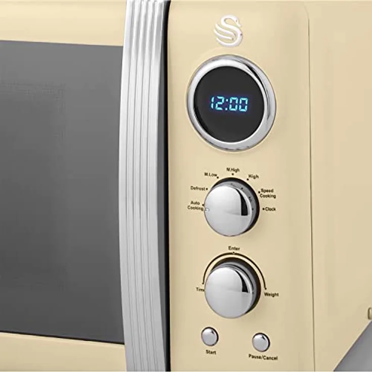 Swan STRP2070CNEU Retro Frühstücksset, Wasserkocher 1,8 L, 2-Scheiben Toaster, Mikrowelle 20 L in Creme mit automatischer Zentrierung und Überhitzungsschutz – Bild 14