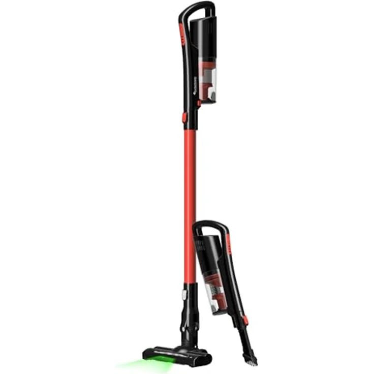 TurboTronic TT-LV8, Akku-Hand- und Stielstaubsauger mit LASER-LED, 120W, 11 kPa, kabellos, leise < 80 dB, für Teppich & Hartboden – Bild 8