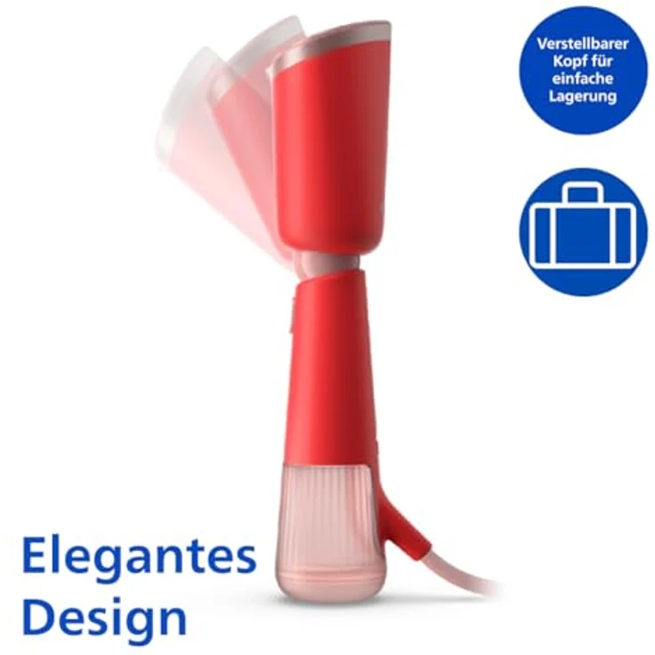 Philips Dampfglätter 5000-Serie - Schnelles Aufheizen, Sicher für Empfindliche Textilien, Vertikales und Horizontales Dampfen, Orange-Rot (STH5020/40) – Bild 5