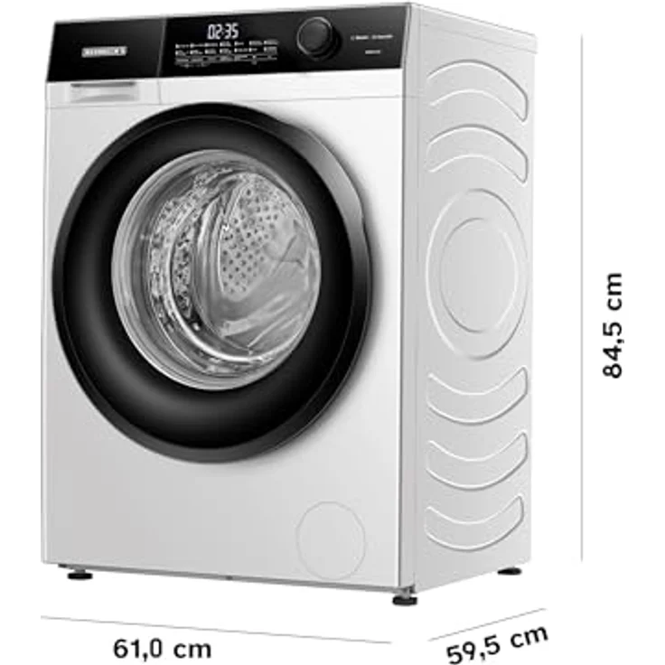 HEINRICHS Waschmaschine HWM-10K, Steam-Funktion, 10kg Mega Kapazität, 15 Programme, 1400 U/min., Aqua-Stop, LED-Display, Endzeitvorwahl, mit Kindersicherung, Inverter Motor, Weiß – Bild 2