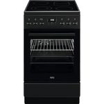 AEG Standherd CCB54492BB, Glaskeramik-Kochfeld 50cm, Bräterzone, Mehrkreiskochzone, Teleskopschienen, Grillfunktion, Uhr, Mattschwarz