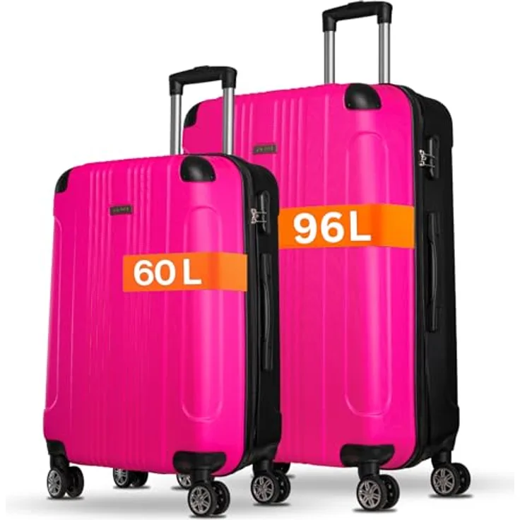 Nowi Lugano 4 Rollen Kofferset, 2-teilig, Schwarz, (70 l)