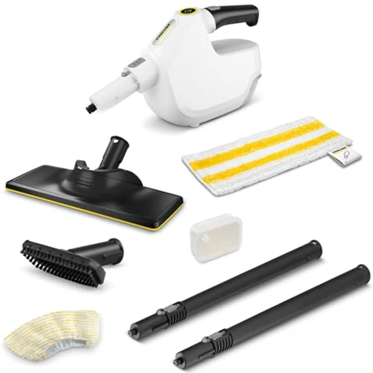 Kärcher Dampfreiniger SC 1 Multi & Up, Hygienische Reinigung, 30 s Aufheizzeit, ca. 30 m² Flächenleistung, 0,2 l Tank, 1,6 kg Gewicht, Bodendüse EasyFix Large, Entkalkungskartusche – Bild 1